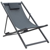 Chaise longue profesionale Corte pakoworld ah alumini tekstil antracit
