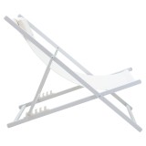 Chaise longue profesionale Corte pakoworld dru ahu alumini pëlhurë tekstil i bardhë-bezhe