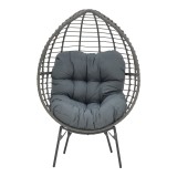 Fotel Nestie pakoworld thurje rreth gri-këmbë metalike gri-jastëk gri 102x80x155cm