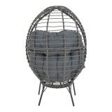 Fotel Nestie pakoworld thurje rreth gri-këmbë metalike gri-jastëk gri 102x80x155cm