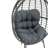 Fotel Nestie pakoworld thurje rreth gri-këmbë metalike gri-jastëk gri 102x80x155cm