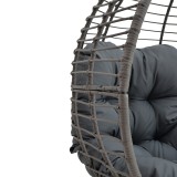 Fotel Nestie pakoworld thurje rreth gri-këmbë metalike gri-jastëk gri 102x80x155cm