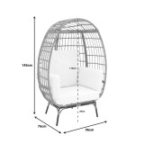 Fotel Frox pakoworld thurje rattan natyral-metal këmbë natyrale-të zeza-jastëk bezhë 96x76x145cm