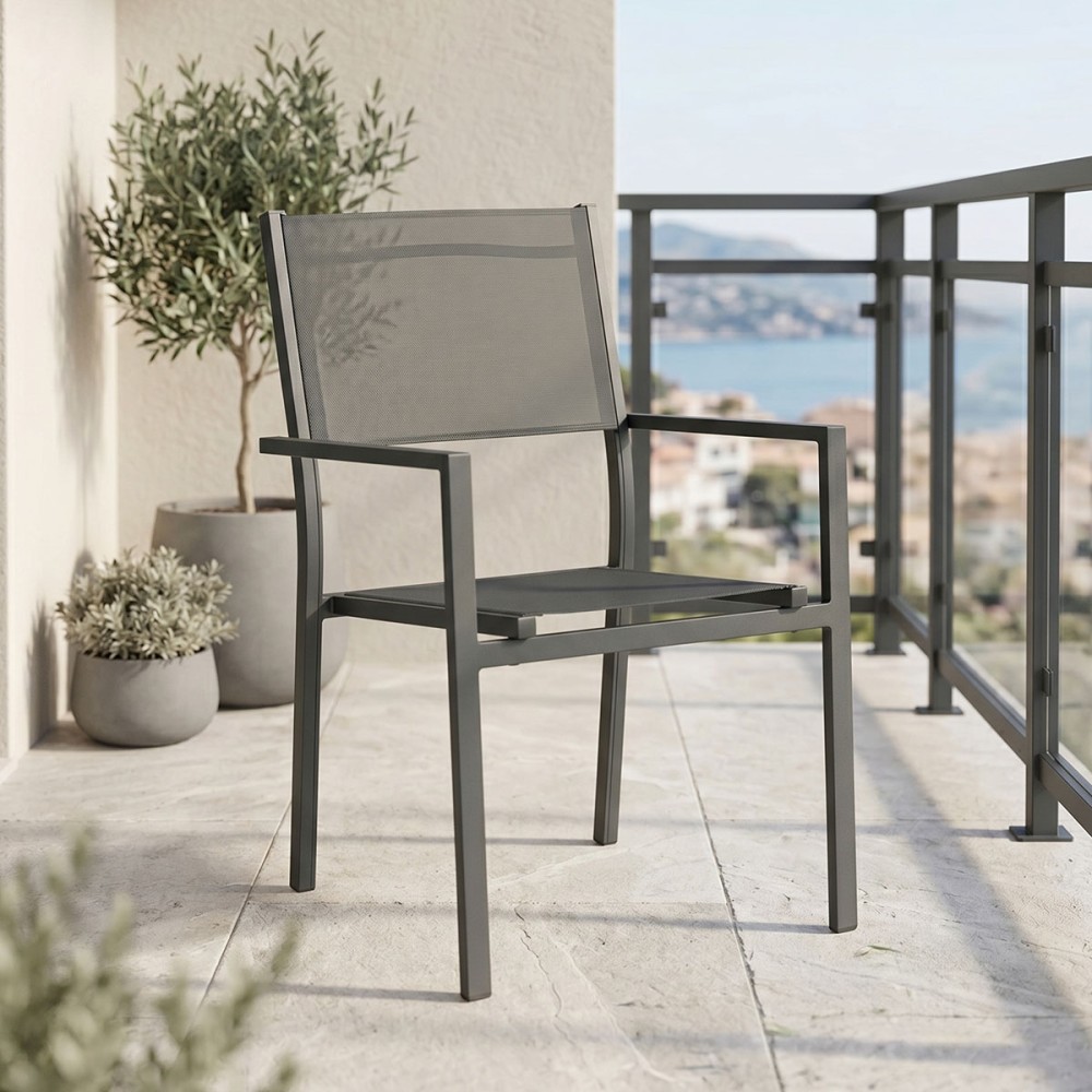 Karrige e palosshme Moly pakoworld alumin-textilene antracit 61x56.5x87.5cm