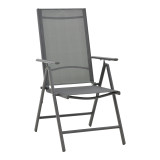 Fotel Candor pakoworld metal antracit dhe textilene gri 51.5x63.5x107cm