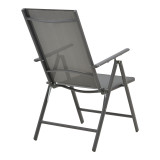 Fotel Candor pakoworld metal antracit dhe textilene gri 51.5x63.5x107cm