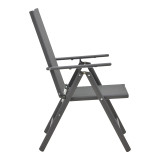 Fotel Candor pakoworld metal antracit dhe textilene gri 51.5x63.5x107cm