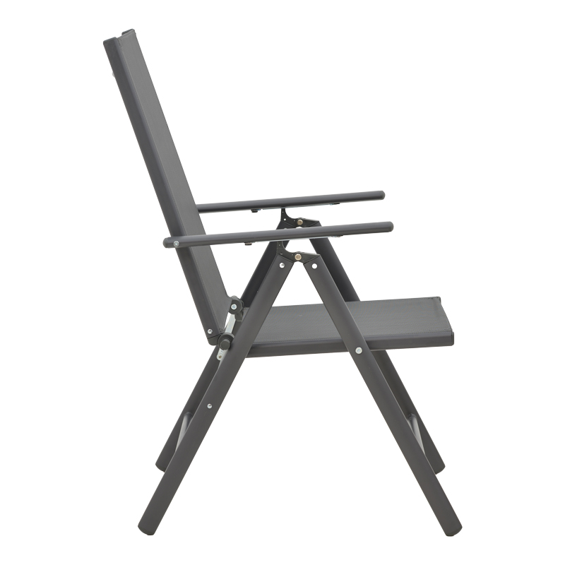 Fotel Candor pakoworld metal antracit dhe textilene gri 51.5x63.5x107cm