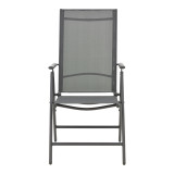 Fotel Candor pakoworld metal antracit dhe textilene gri 51.5x63.5x107cm