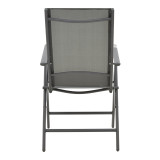 Fotel Candor pakoworld metal antracit dhe textilene gri 51.5x63.5x107cm