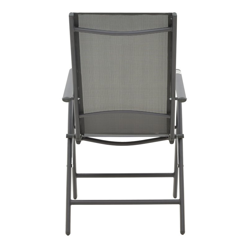 Fotel Candor pakoworld metal antracit dhe textilene gri 51.5x63.5x107cm
