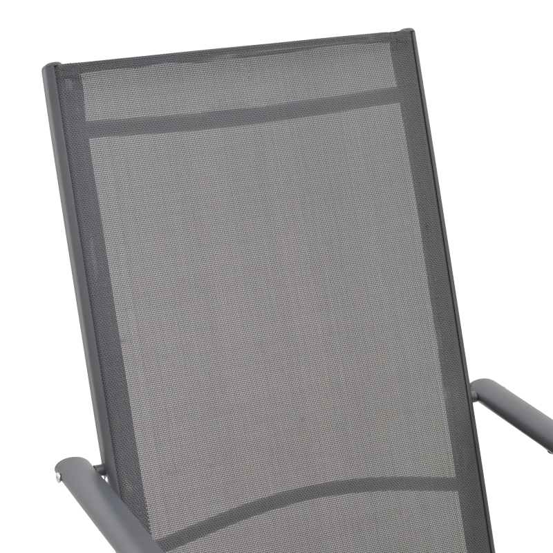 Fotel Candor pakoworld metal antracit dhe textilene gri 51.5x63.5x107cm