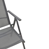 Fotel Candor pakoworld metal antracit dhe textilene gri 51.5x63.5x107cm