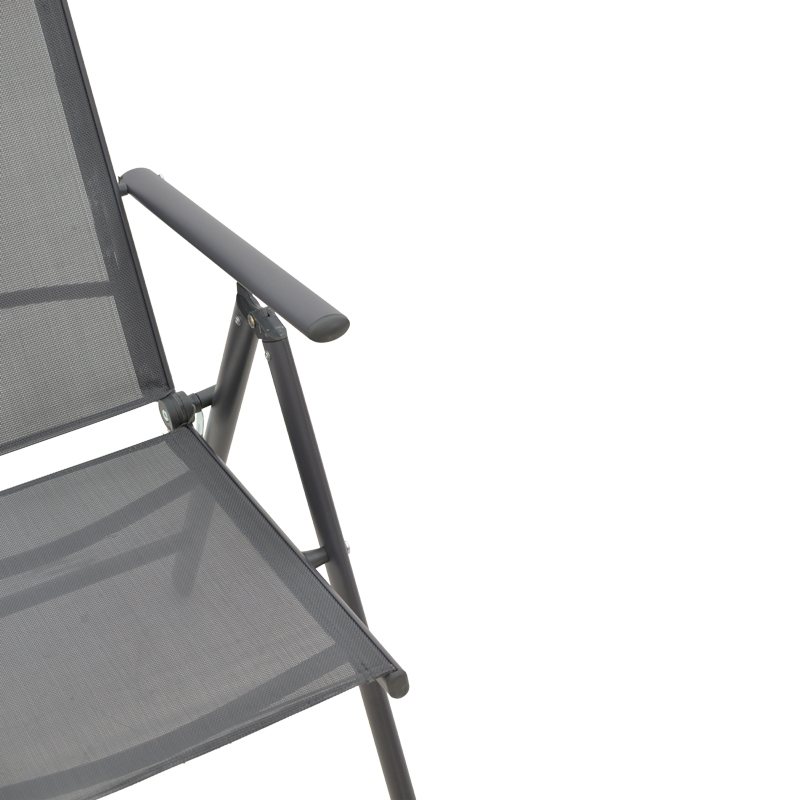Fotel Candor pakoworld metal antracit dhe textilene gri 51.5x63.5x107cm