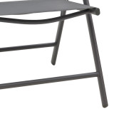 Fotel Candor pakoworld metal antracit dhe textilene gri 51.5x63.5x107cm