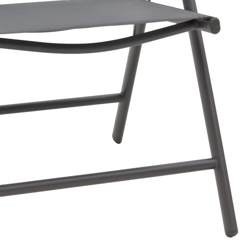Fotel Candor pakoworld metal antracit dhe textilene gri 51.5x63.5x107cm