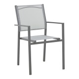 Fotel Confidence pakoworld metal antracit dhe tekstil gri 54x54x86cm