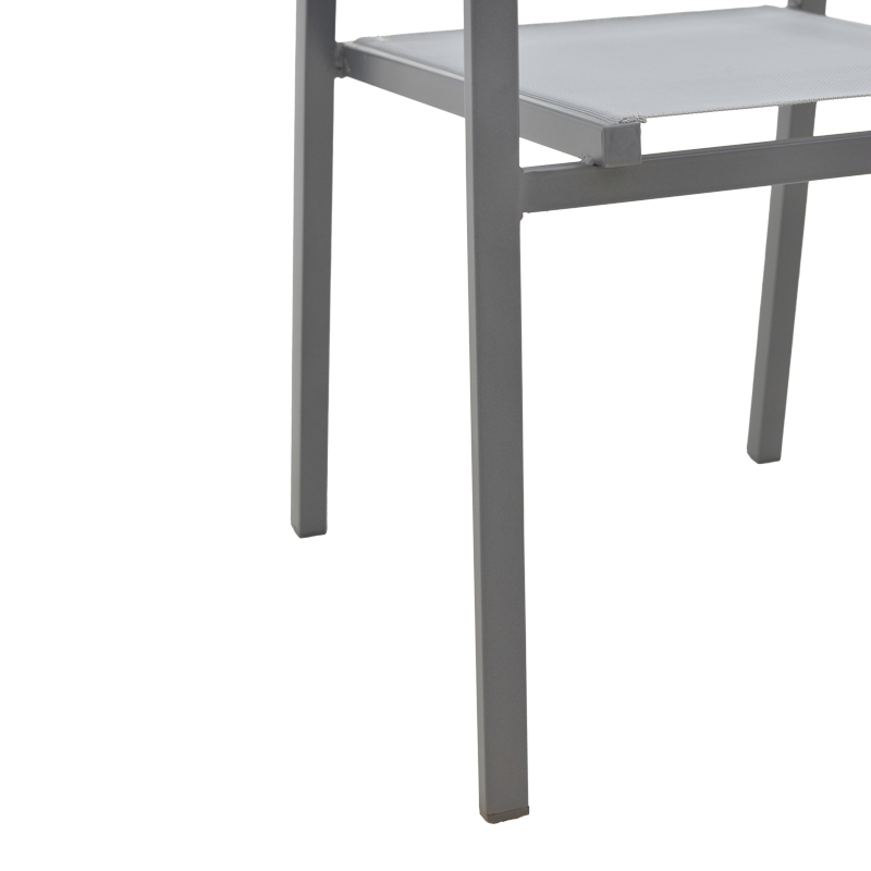 Fotel Confidence pakoworld metal antracit dhe tekstil gri 54x54x86cm