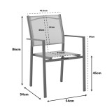 Fotel Confidence pakoworld metal i zi dhe tekstilen i zi 54x54x86cm