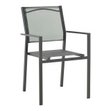 Fotel Confidence pakoworld metal i zi dhe tekstilen i zi 54x54x86cm