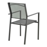Fotel Confidence pakoworld metal i zi dhe tekstilen i zi 54x54x86cm