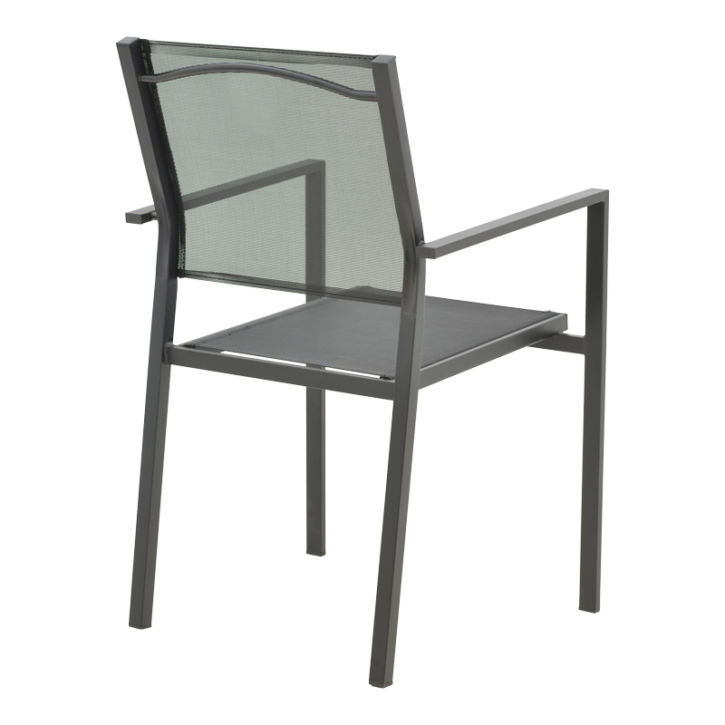 Fotel Confidence pakoworld metal i zi dhe tekstilen i zi 54x54x86cm