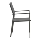Fotel Confidence pakoworld metal i zi dhe tekstilen i zi 54x54x86cm