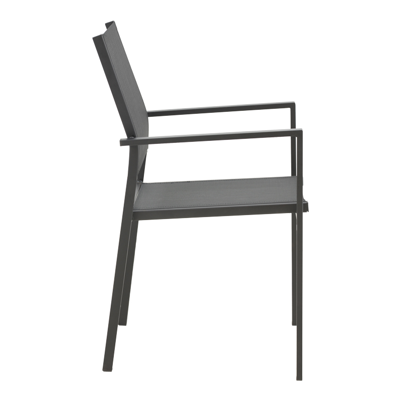 Fotel Confidence pakoworld metal i zi dhe tekstilen i zi 54x54x86cm