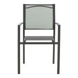 Fotel Confidence pakoworld metal i zi dhe tekstilen i zi 54x54x86cm