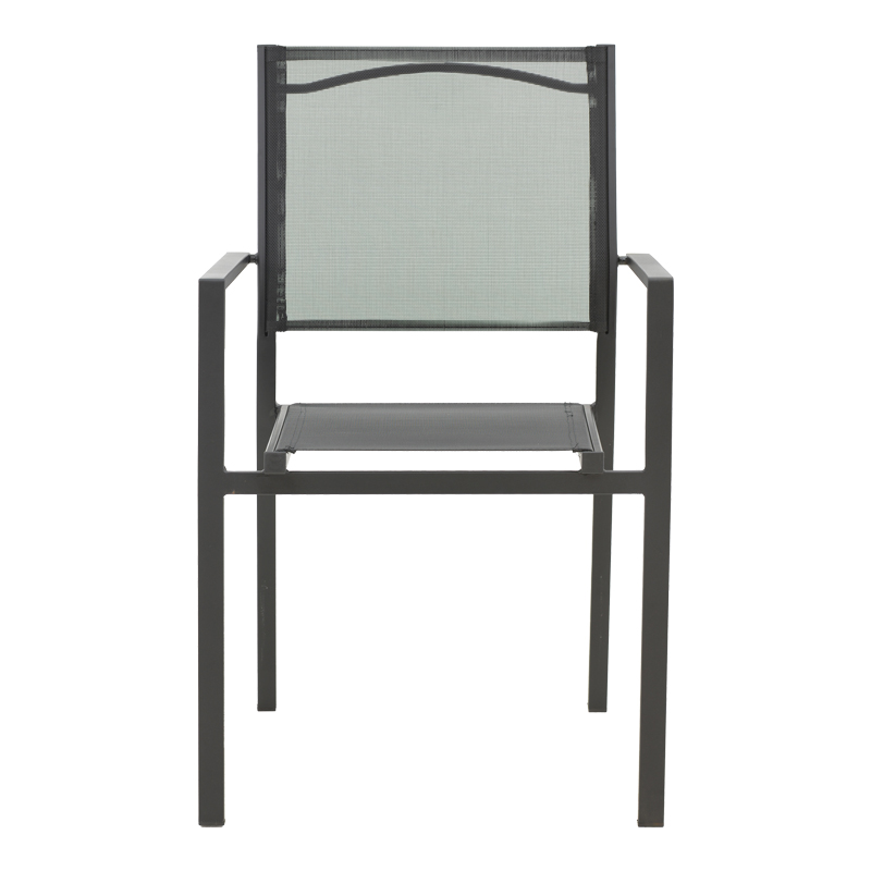 Fotel Confidence pakoworld metal i zi dhe tekstilen i zi 54x54x86cm