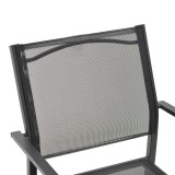 Fotel Confidence pakoworld metal i zi dhe tekstilen i zi 54x54x86cm