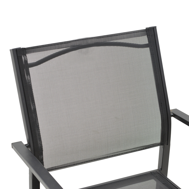 Fotel Confidence pakoworld metal i zi dhe tekstilen i zi 54x54x86cm