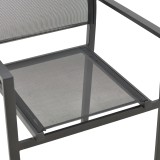 Fotel Confidence pakoworld metal i zi dhe tekstilen i zi 54x54x86cm