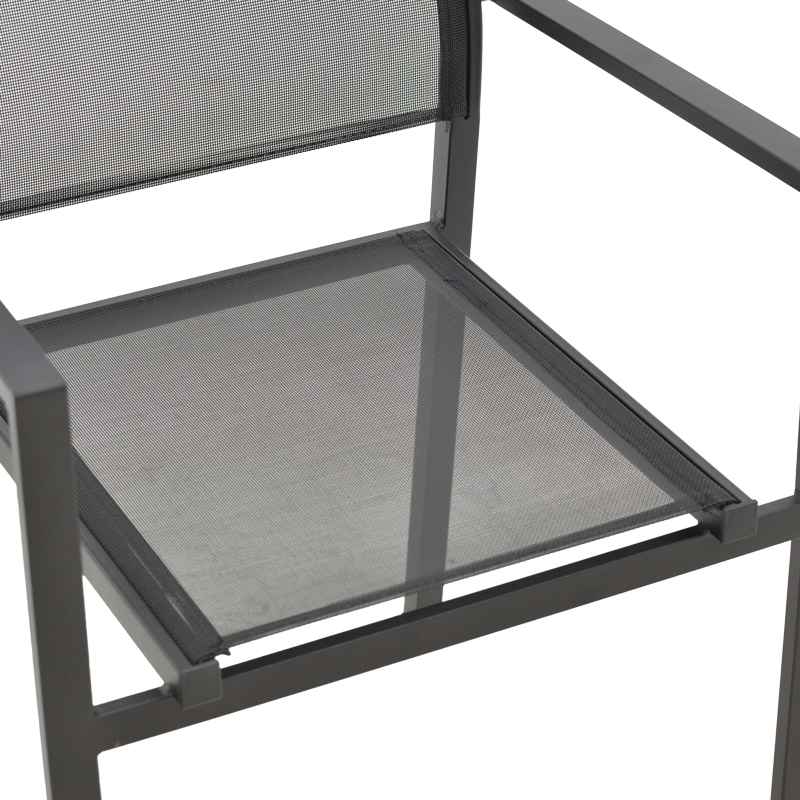 Fotel Confidence pakoworld metal i zi dhe tekstilen i zi 54x54x86cm