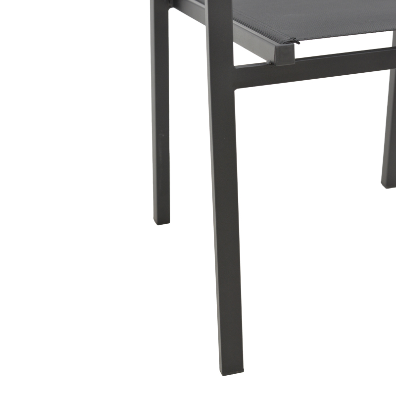 Fotel Confidence pakoworld metal i zi dhe tekstilen i zi 54x54x86cm