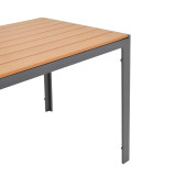 Tavolinë Nares pakoworld alumin antracit-kompensatë natyrale 140x80x72.5cm