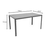 Tavolinë Nares pakoworld alumin antracit-kompensatë natyrale 140x80x72.5cm