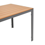 Tavolinë Nares pakoworld alumin antracit-kompensatë natyrale 140x80x72.5cm