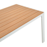 Tavolinë Nares pakoworld alumin i bardhë-kompensatë natyrale 180x90x72.5cm