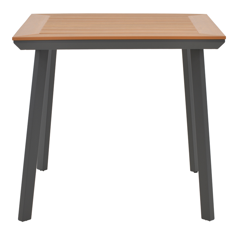 Tavolinë Synergy pakoworld alumini antracit-kompensatë natyrale 80x80x74cm