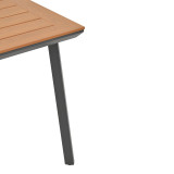 Tavolinë Synergy pakoworld alumini antracit-kompensatë natyrale 80x80x74cm