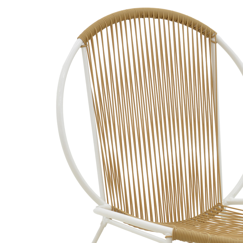 Karrige Dapper pakoworld metal e bardhë-pe natyrale 64.5x71x92.5cm