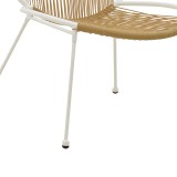 Karrige Dapper pakoworld metal e bardhë-pe natyrale 64.5x71x92.5cm