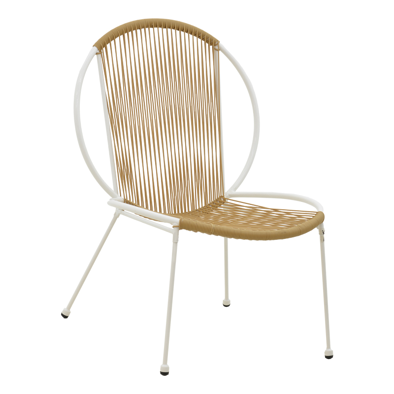 Karrige Dapper pakoworld metal e bardhë-pe natyrale 64.5x71x92.5cm