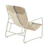 Karrige Chaise longue Faisty pakoworld metalike e bardhë-textline gri-bezhe-jastëk 65x83x86cm