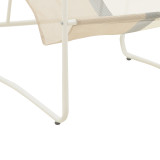 Karrige Chaise longue Faisty pakoworld metalike e bardhë-textline gri-bezhe-jastëk 65x83x86cm