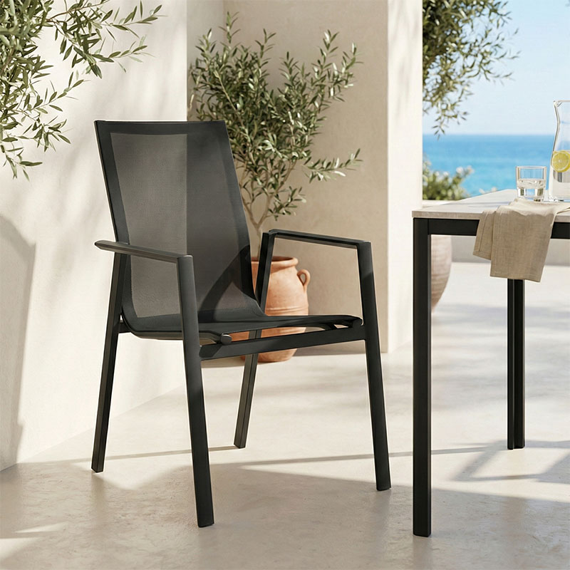 Fotel kopshti Dashiell pakoworld metal i zi textilene i zi 57x71x93cm