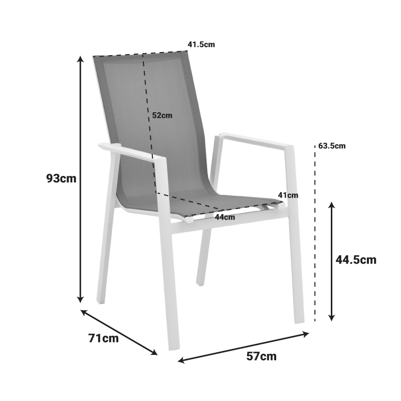 Fotel kopshti Dashiell pakoworld metal i zi textilene i zi 57x71x93cm