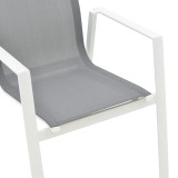 Fotel kopshti Dashiell pakoworld metal i bardhë textilene gri e çelur 57x71x93cm