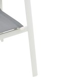 Fotel kopshti Dashiell pakoworld metal i bardhë textilene gri e çelur 57x71x93cm